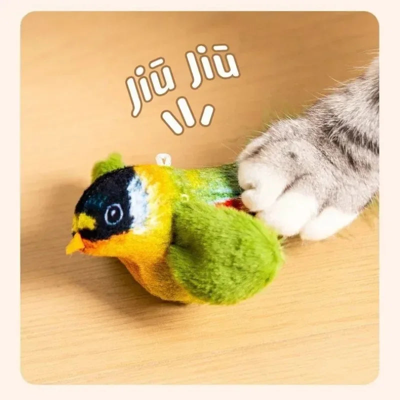 Chirping Plush Bird Cat Toy