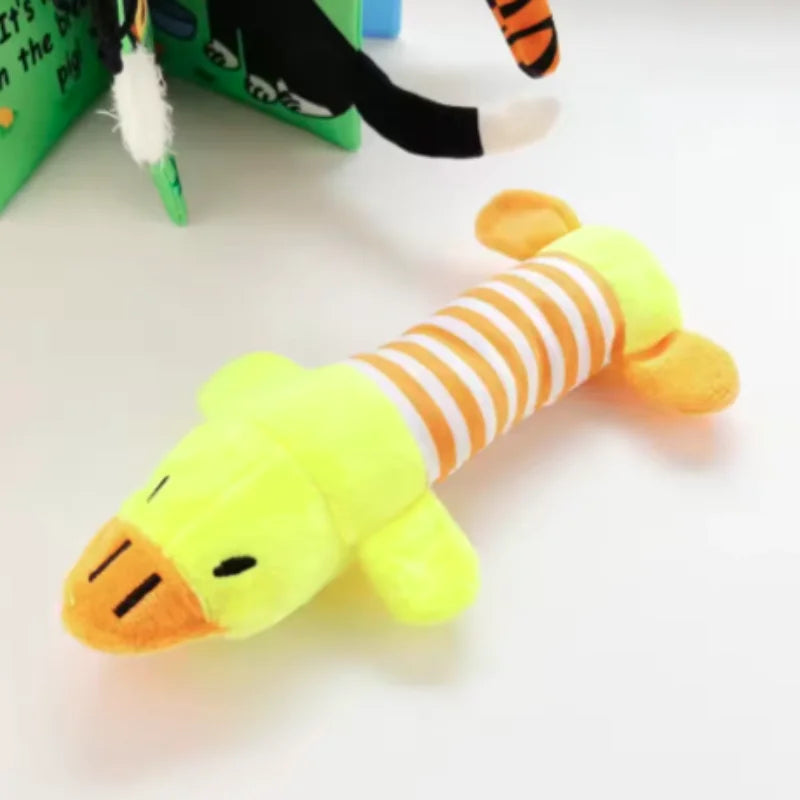 Small Squeaky Plush Animal Dog Toy - Yellow Duck