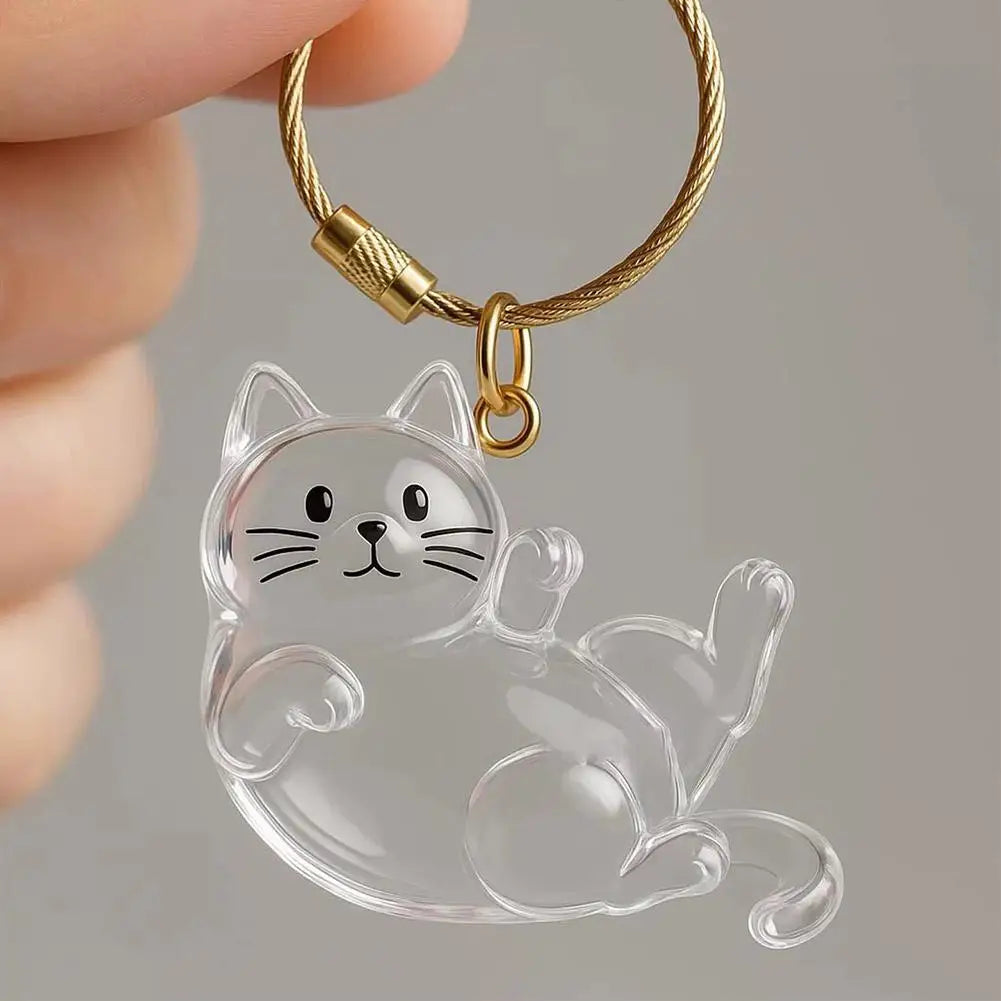 Cartoon Cat Fur Keepsake Keyring