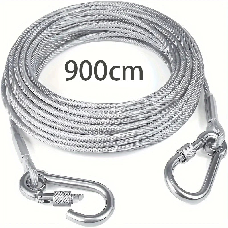 Heavy-Duty Steel Dog Tie-Out Cable - 900 cm