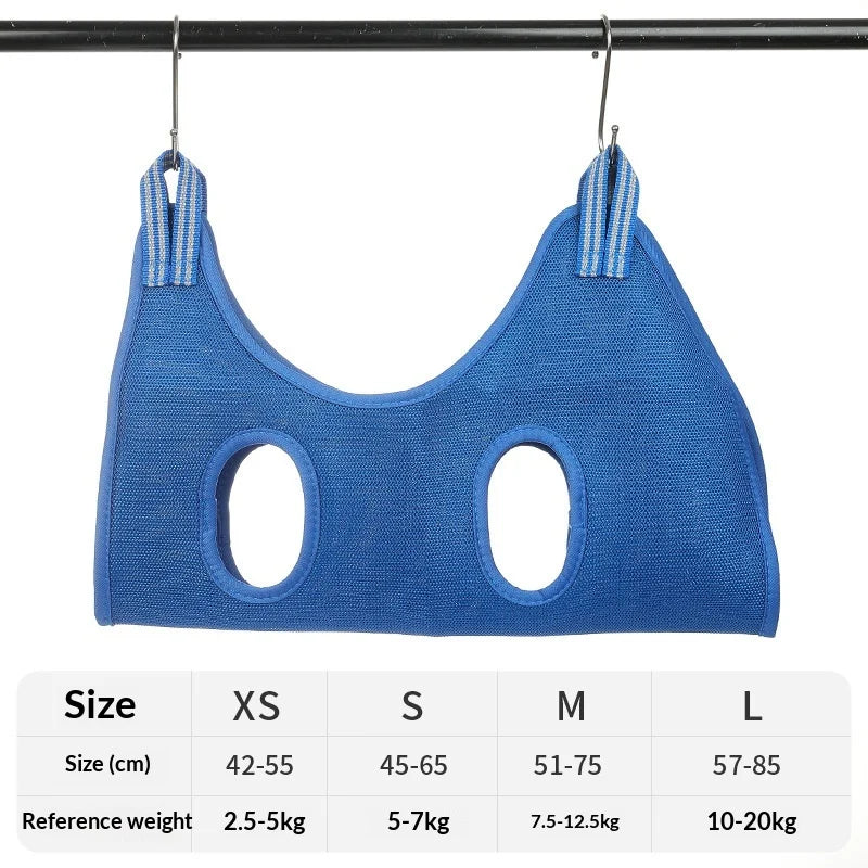 Pet Grooming Hammock for Nail Trimming - Blue / L