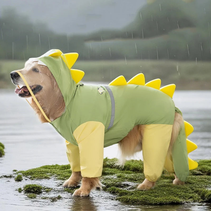 Dinosaur Raincoat for Large Dogs