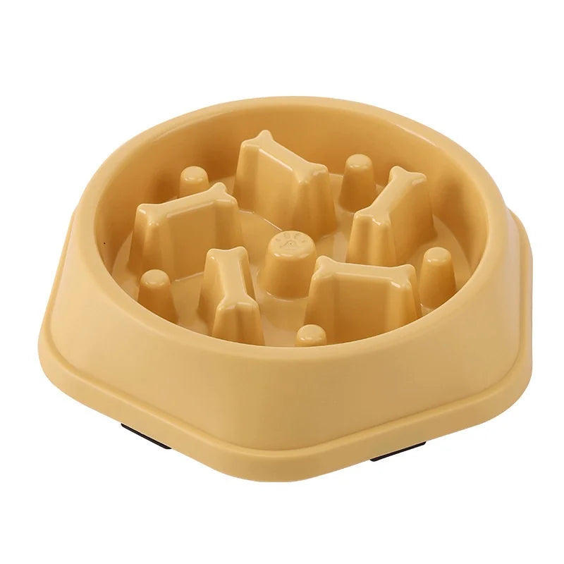 Slow Feeder Dog Bowl - Yellow / Large, 22.5 cm