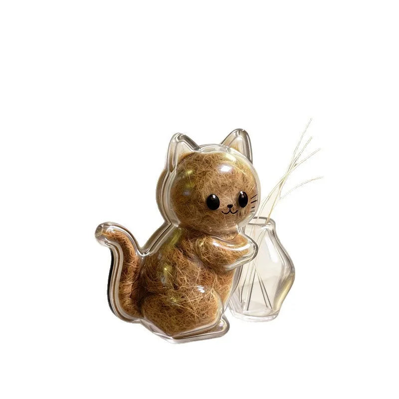 Cat-Shaped Fur Keepsake Fridge Magnet