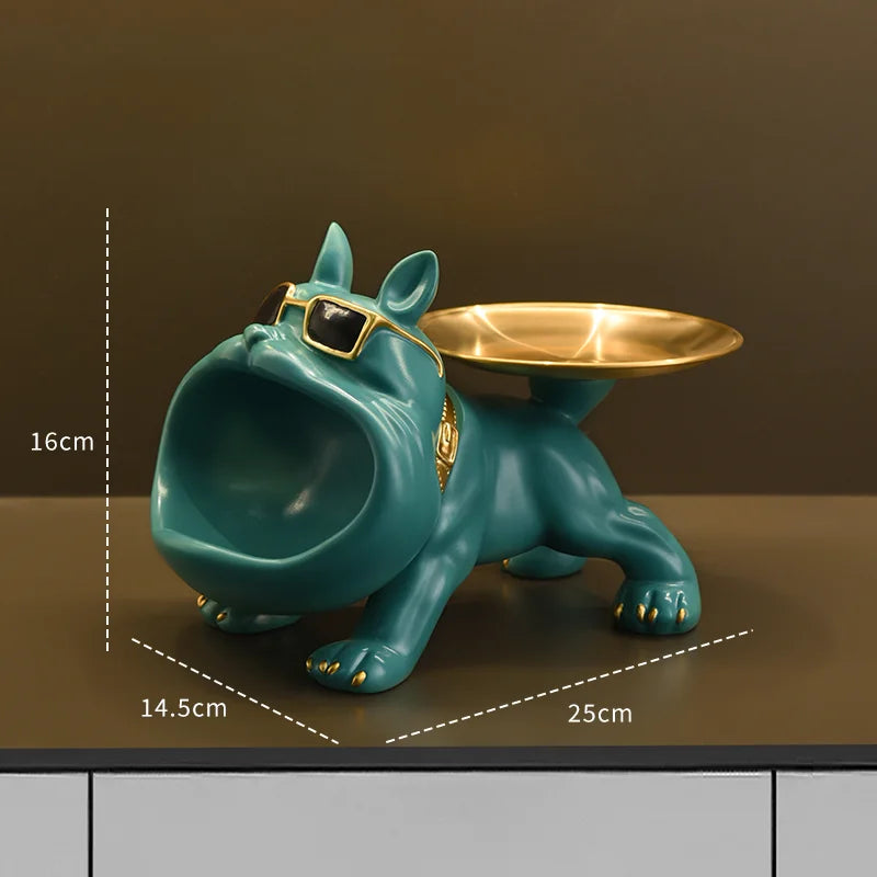 Bulldog Statue Trinket Tray