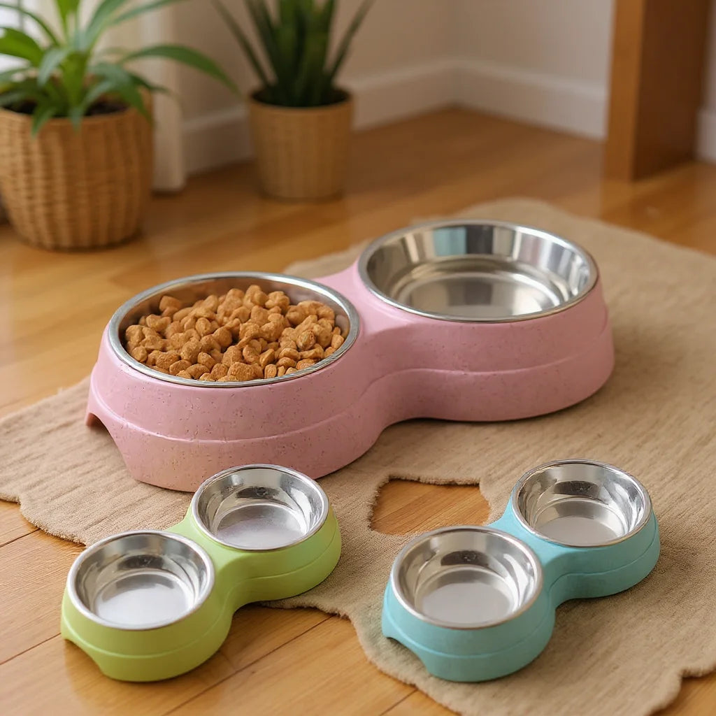 Double Stainless Steel Pet Bowl