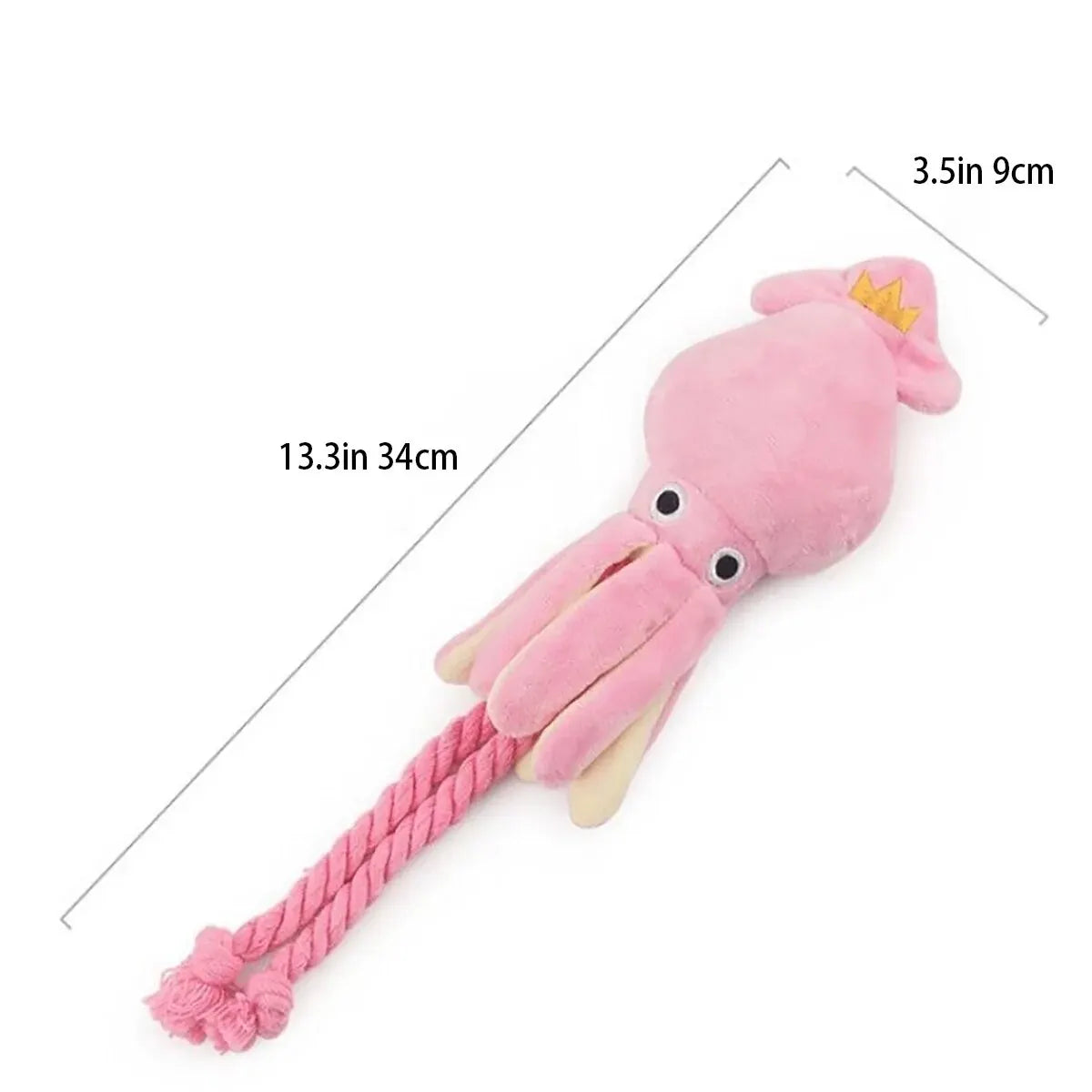 Plush Squid Rope Dog Toy