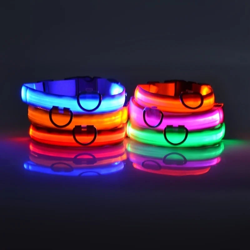 LED Light-Up Dog Collar, Flashing Night Safety Collar