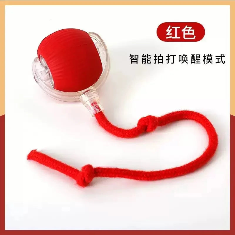 Rechargeable Rolling Ball Dog Toy - Red, with tail