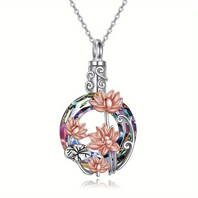 Lotus Crystal Keepsake Necklace