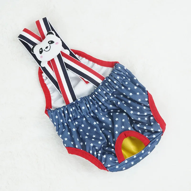 Washable Pants for Female Dogs - Blue Star / S (1 to 2.5 kg)