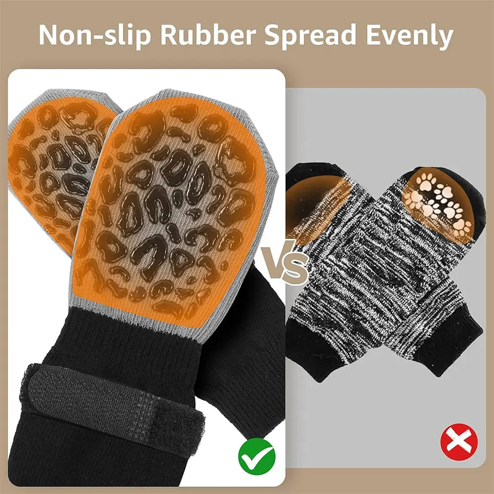 Anti-Slip Dog Grip Socks, Set of 4