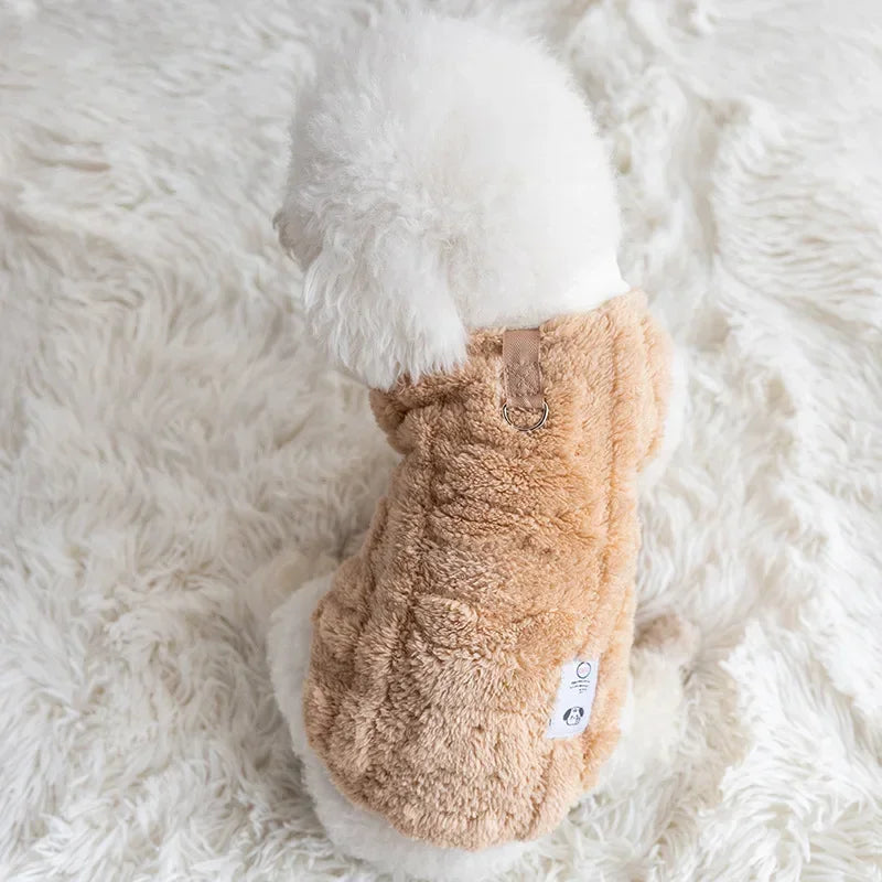 Soft Fleece Pullover for Small Dogs - Coffee / M