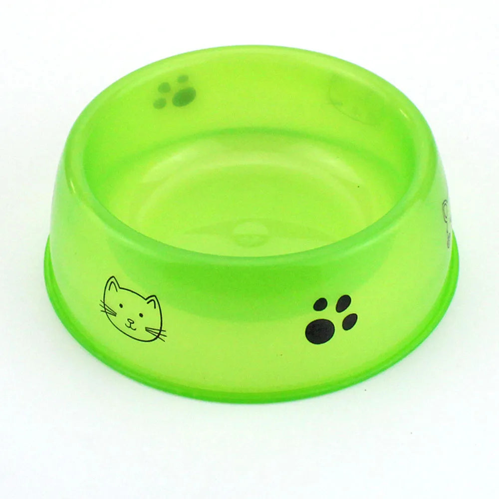Clear Printed Pet Bowl - Green / S