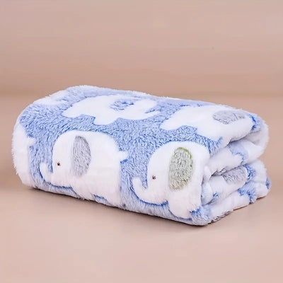 Cartoon Elephant Fleece Pet Blanket