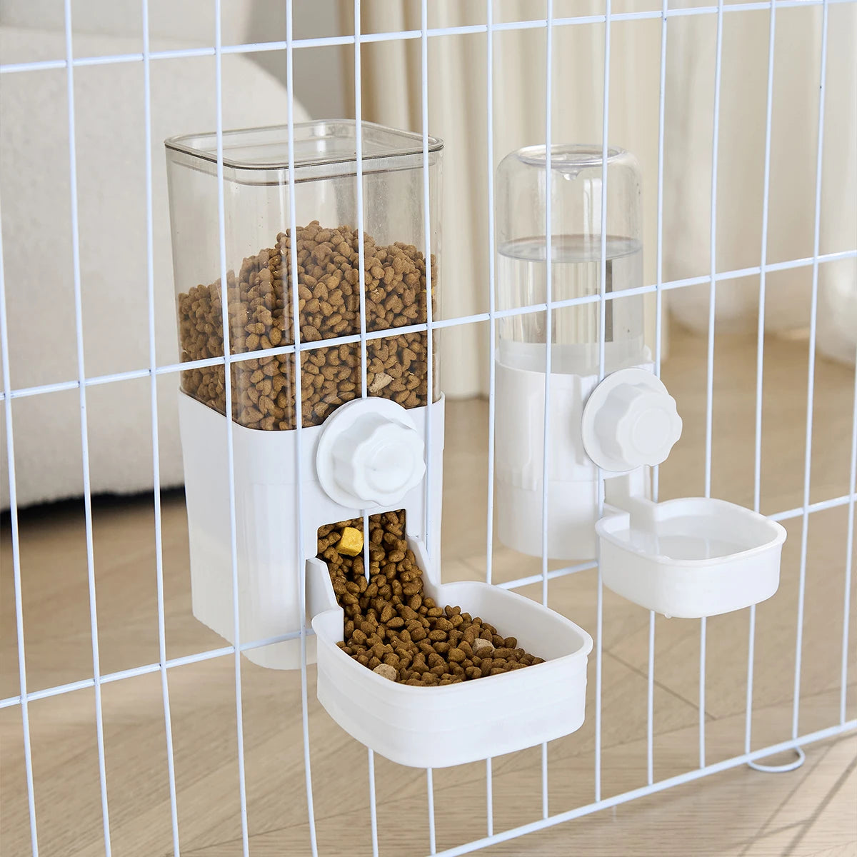 Gravity Feeder and Water Dispenser for Crates