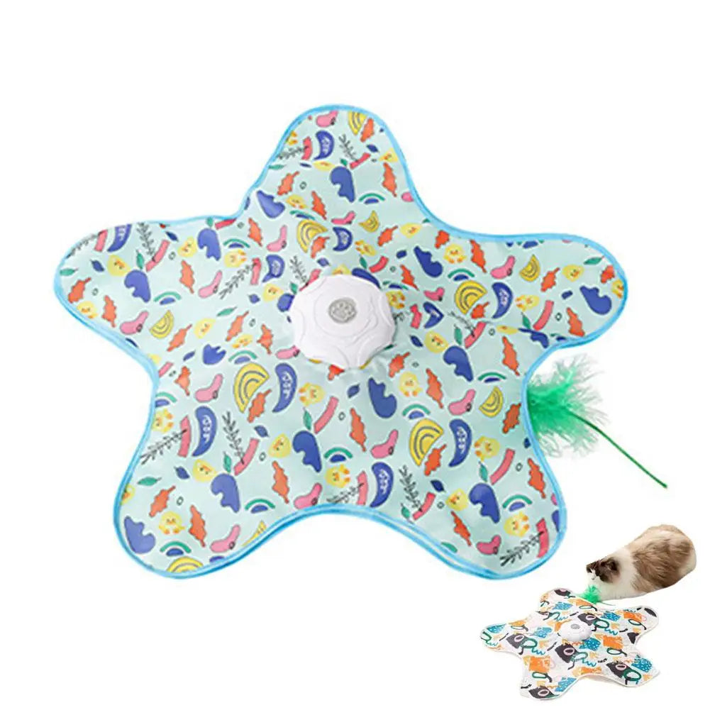Hide-and-Seek Moving Mouse Cat Toy - Blue floral