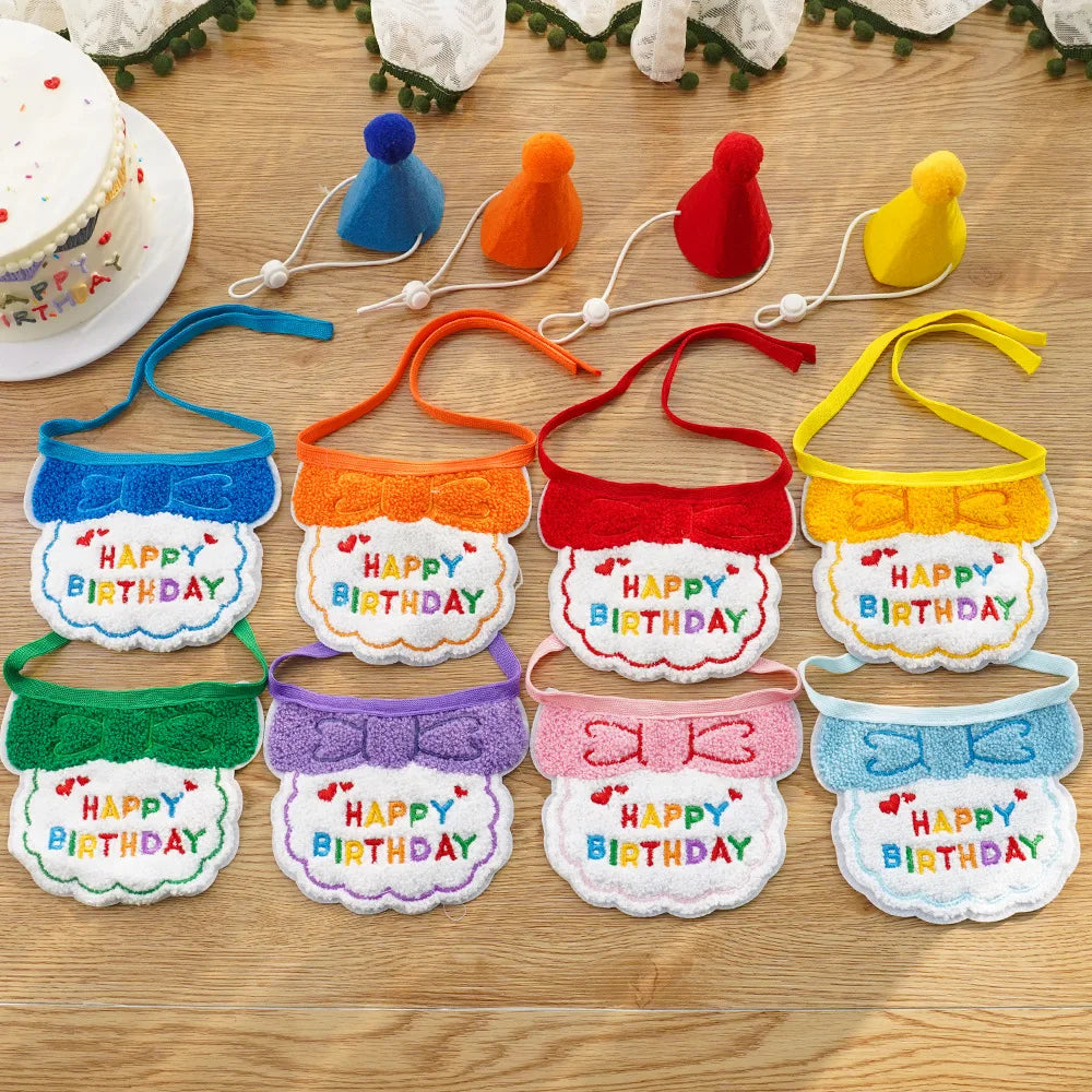 Pet Birthday Hat and Bandana Set
