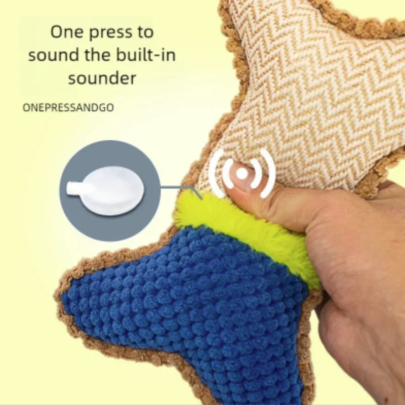 Squeaky Plush Bone Dog Toy