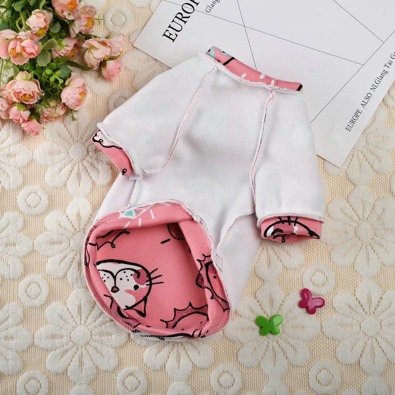 Printed Fleece Top for Sphynx Cats