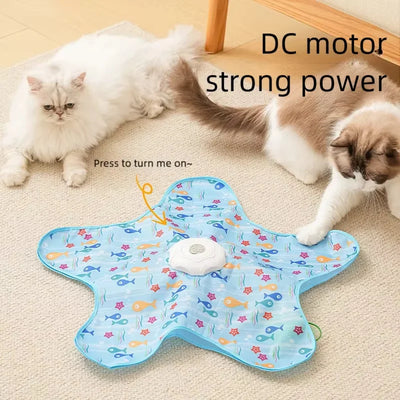 Cat Hunting Mat with Spinning Feather Toy
