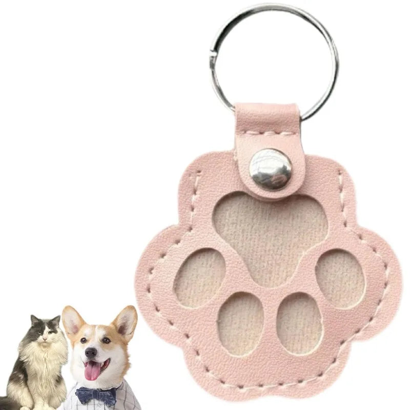 Pink paw pouch keyring