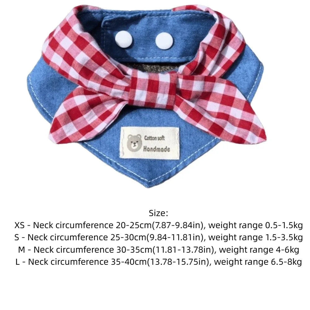 Gingham Bandana Bib with Bow Tie