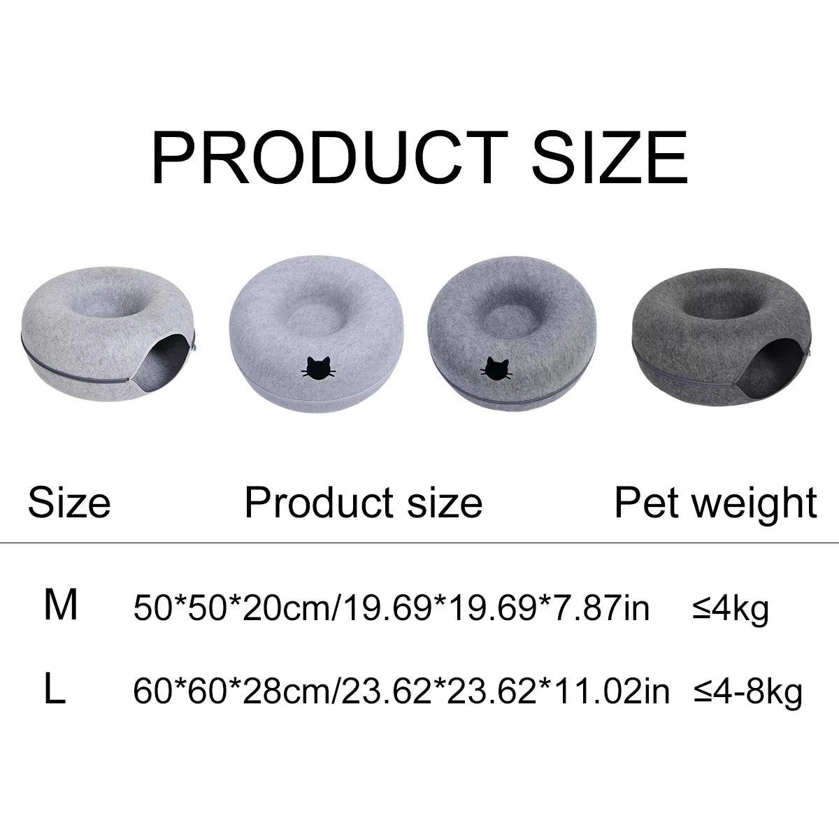 Felt Donut Tunnel Cat Bed