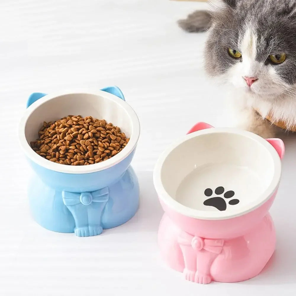 Ceramic Cat Bowl with Paw Print
