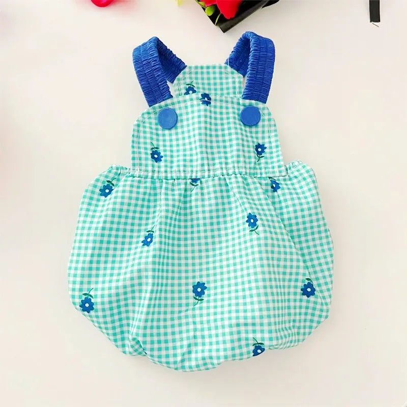 Polka Dot Summer Dress for Small Dogs - Blue / XS