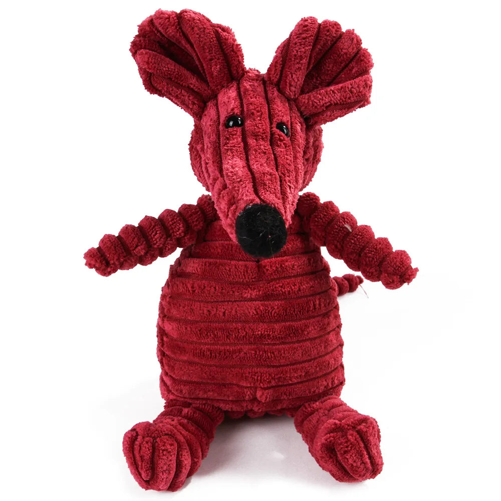 Corduroy Squeaky Animal Dog Toy