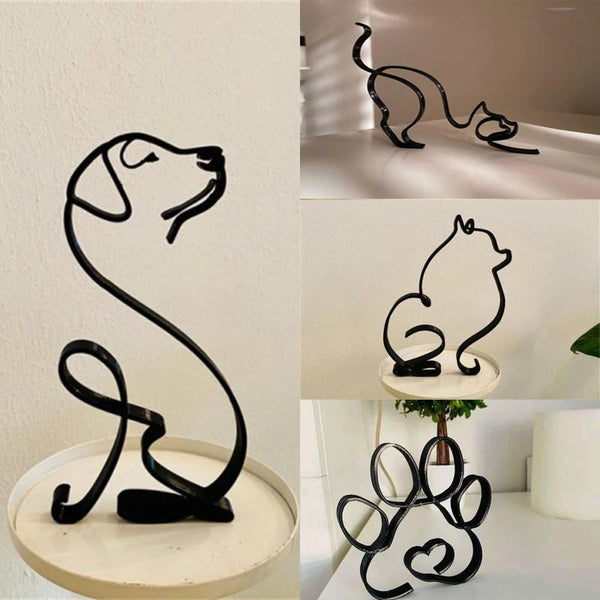 Minimalist Metal Pet Sculpture