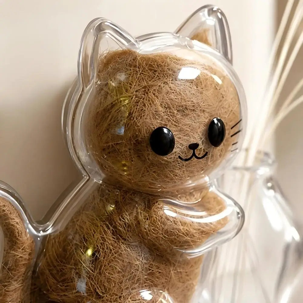 Cat-Shaped Fur Keepsake Fridge Magnet