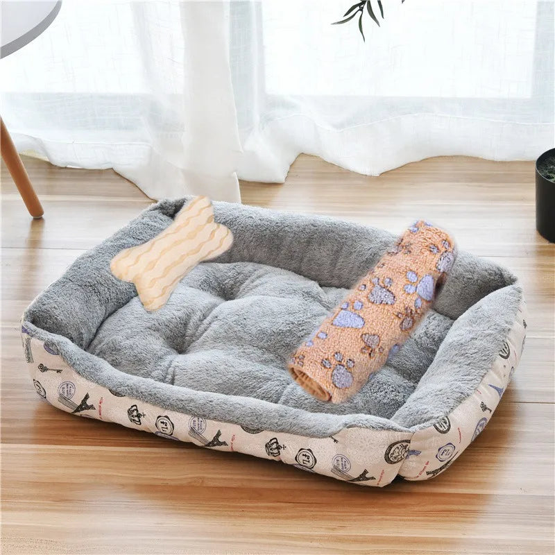 Square Dog Bed with Raised Sides - 3in1 13 / 76x56 cm