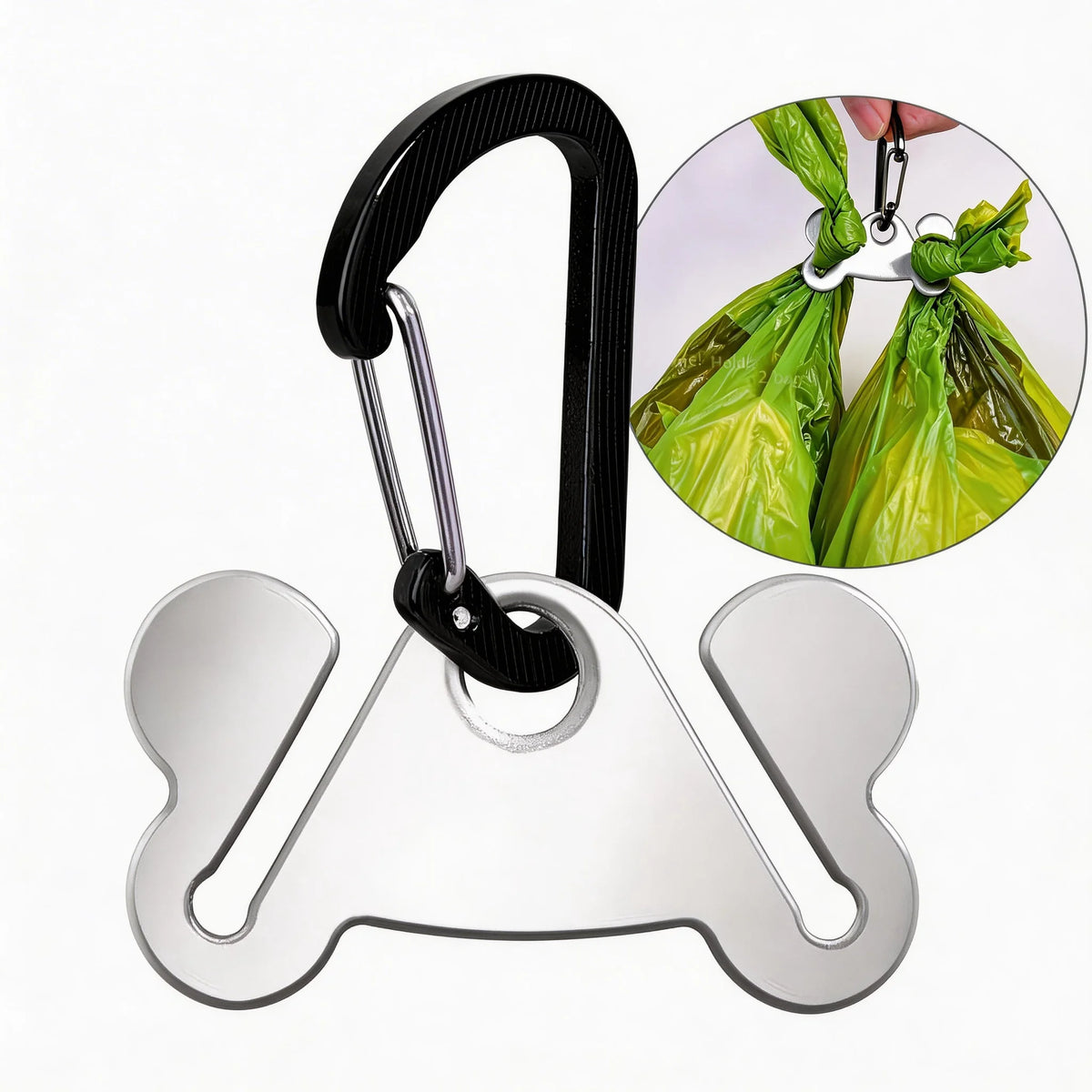Stainless Steel Hands-Free Poop Bag Holder