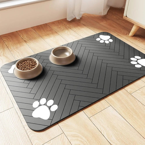 Absorbent Pet Feeding Mat with Non-Slip Back