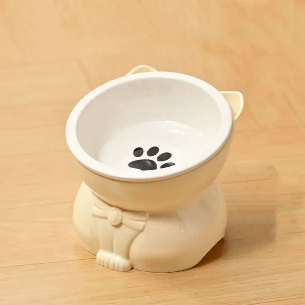 Ceramic Cat Bowl with Paw Print
