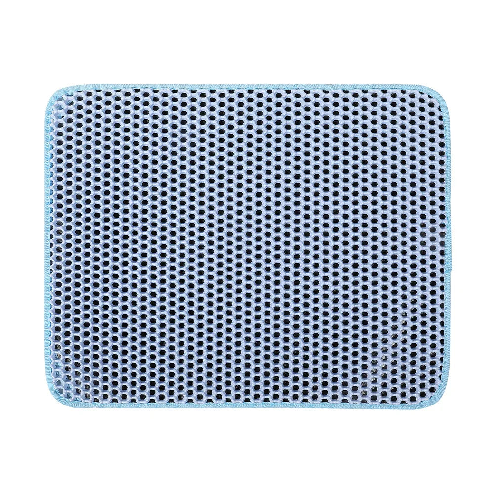 Large Double-Layer Cat Litter Mat - Blue / 30 x 30 cm