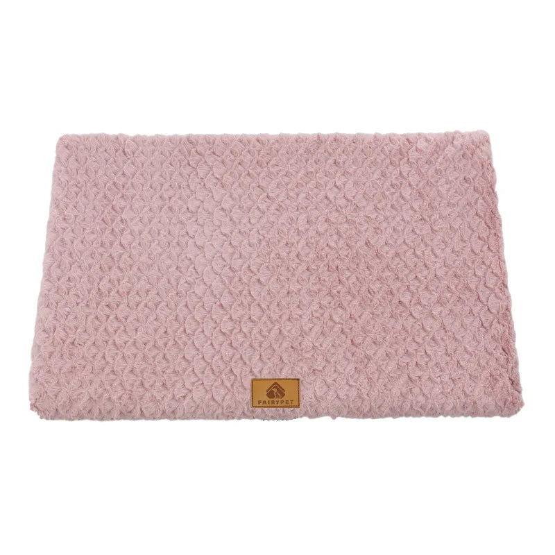 Sponge Crate Mat with Faux Fur Cover - M (58 x 40 cm, up to 7 kg) / Pink