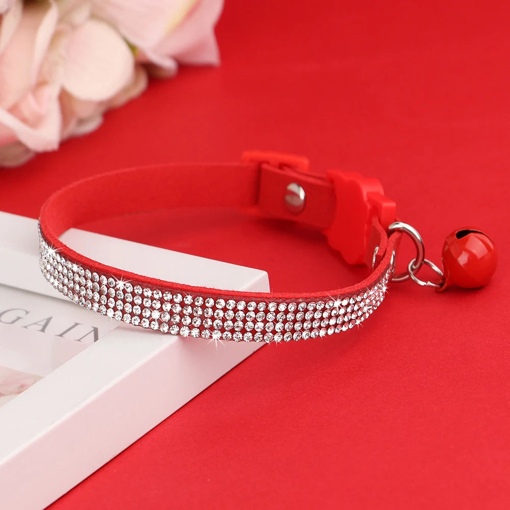 Rhinestone Cat Collar with Bell