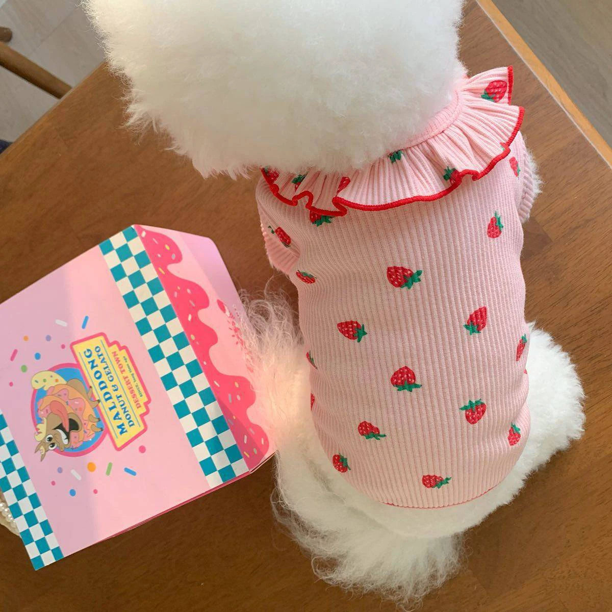 Strawberry Print Summer Top - S / Pink
