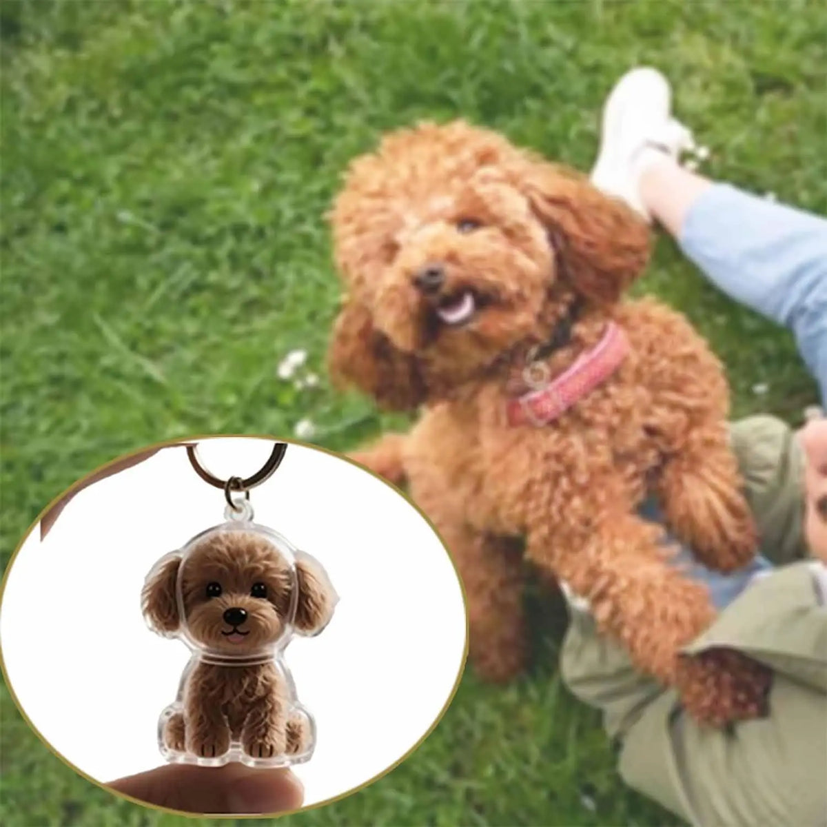 Pet Silhouette Fur Keepsake Keyring
