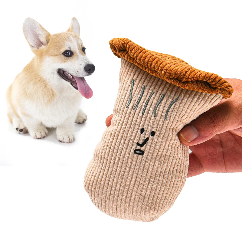 Squeaky Plush Vegetable Dog Toy