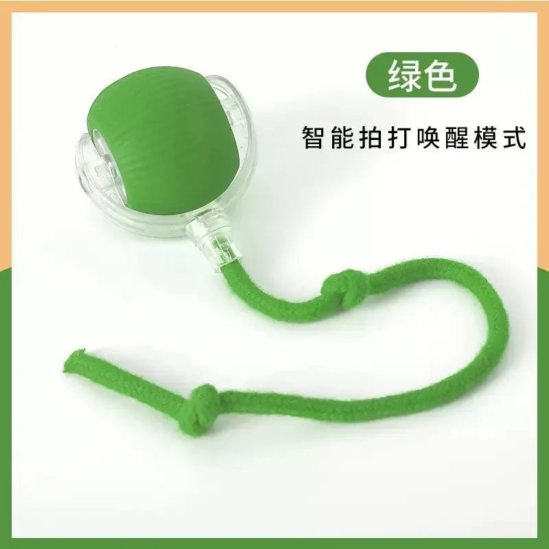 Rechargeable Rolling Ball Dog Toy - Green, with tail