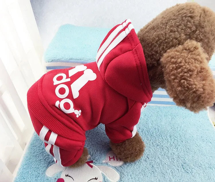Hooded Tracksuit Jumpsuit for Small Dogs - Red / XS (0.5 to 1.2 kg)