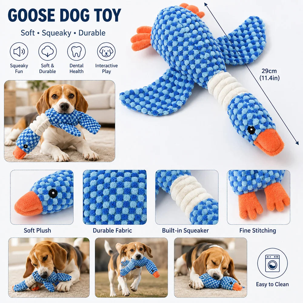 Squeaky Plush Animal Dog Toys - Wild Goose