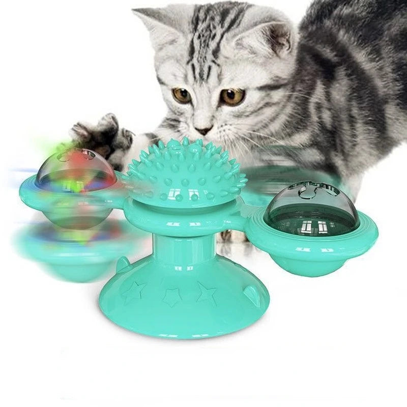 Windmill Cat Toy with Suction Base