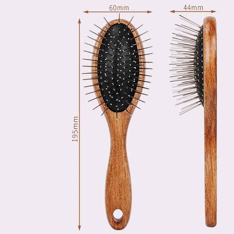 Wooden Pin Brush for Dogs and Cats