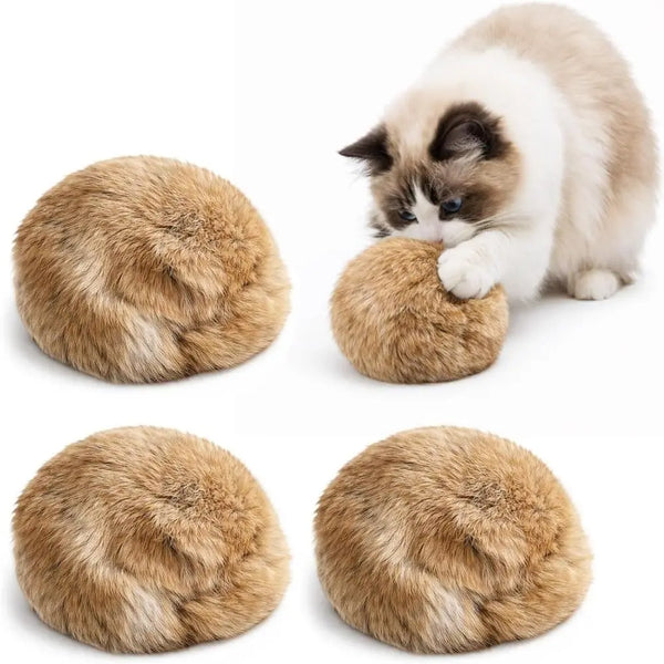 Fluffy Faux Fur Ball Cat Toy