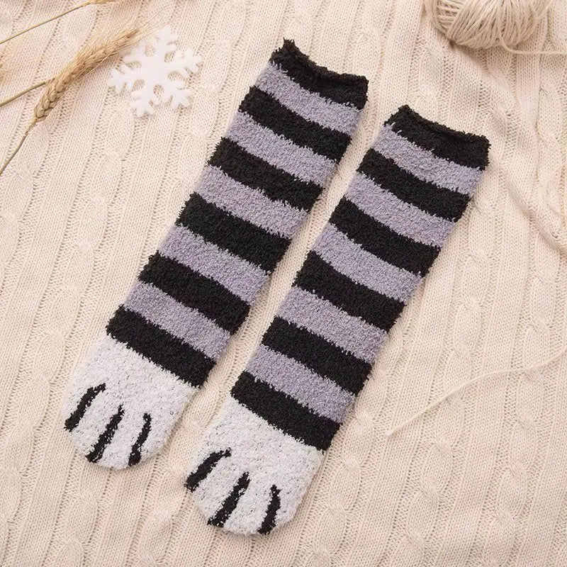 Fluffy Cat Paw Socks
